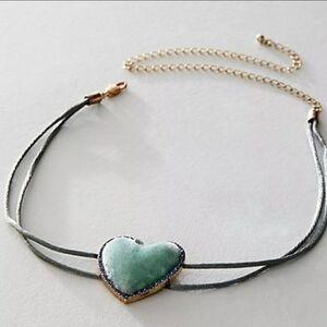 NWT, Free People,  Velvet Heart Choker, Aqua -NEW!